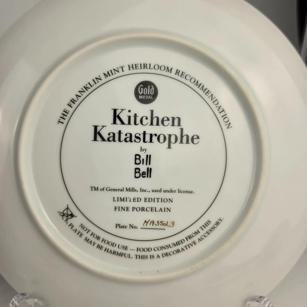 Franklin Mint Bill Bell Gold Medal Flour Cat Plates Set of 3 Signed